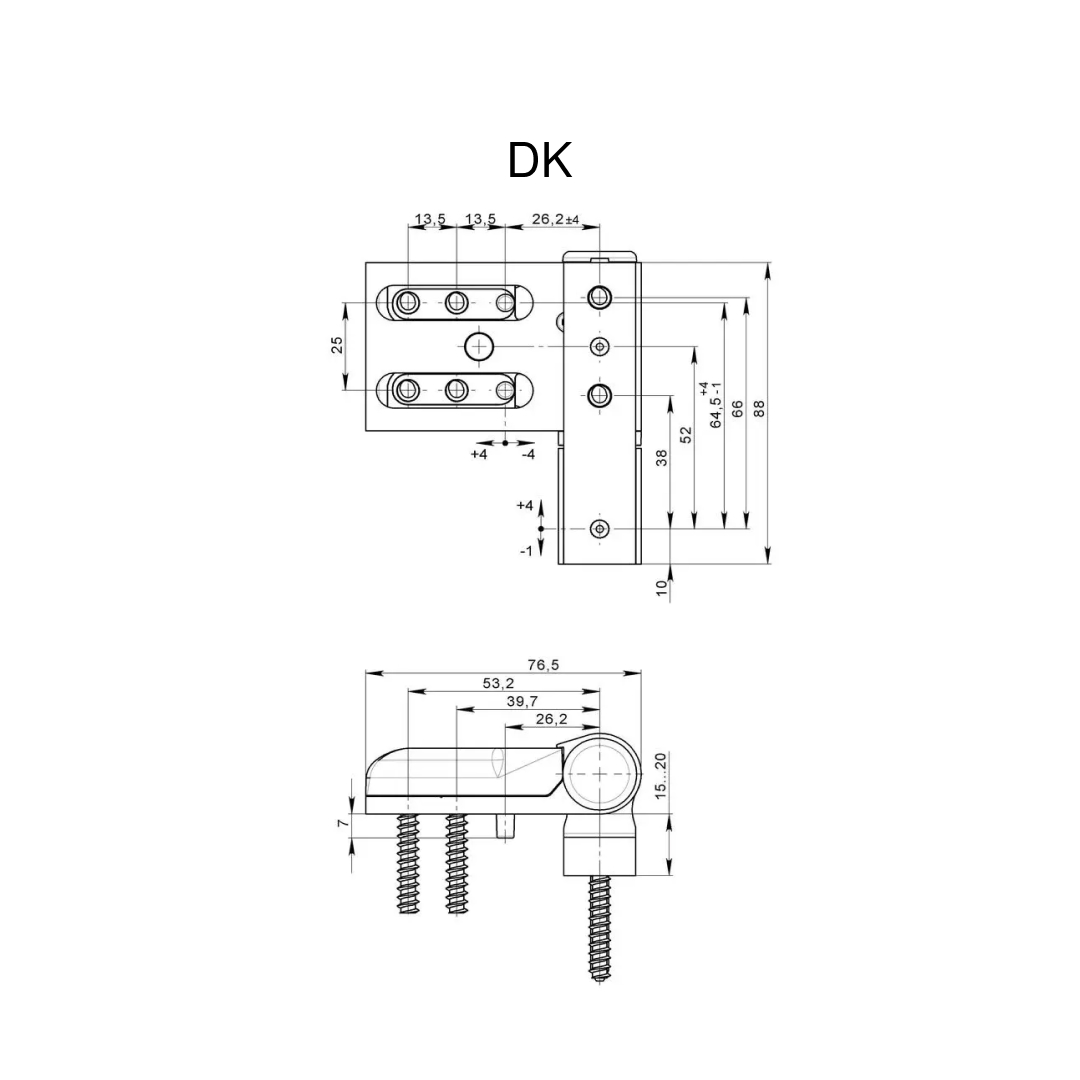 Петля дверна DK (до 60кг) Антрацит RAL 7016 (під замовлення)