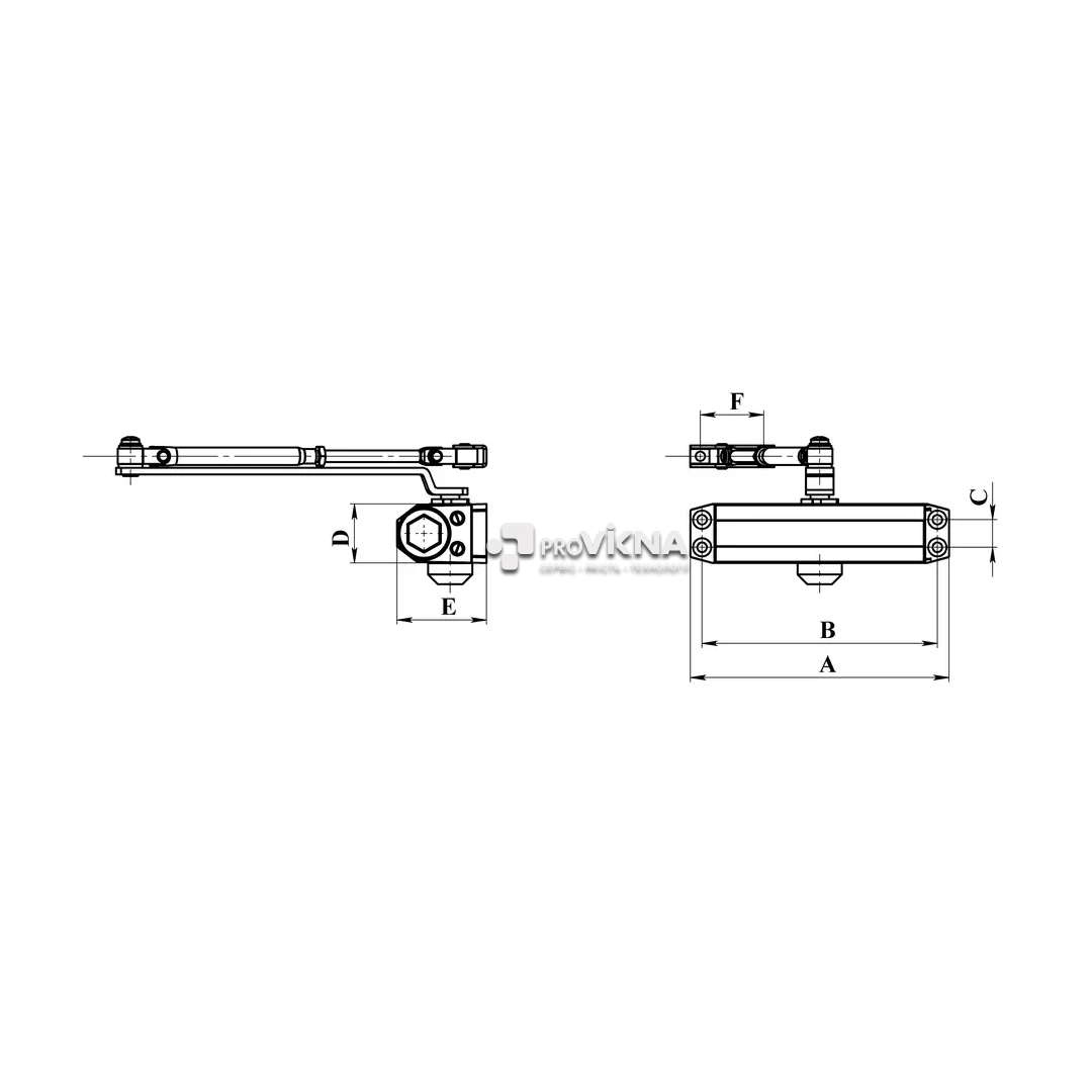 Дотягувач дверний RIKO B4W 1500 (85 кг – 1100 мм ) Білий RAL 9016