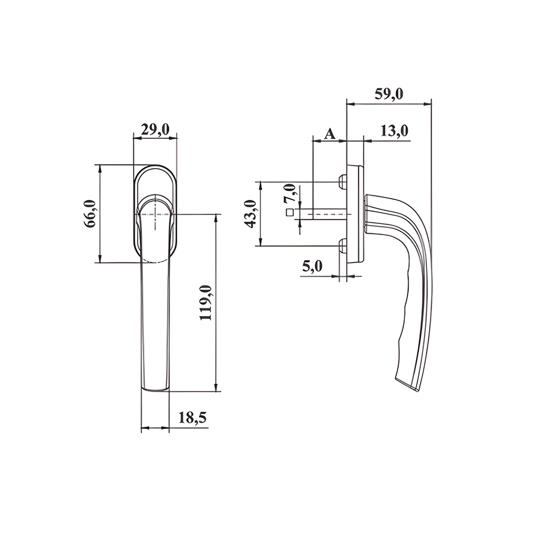 Ручка віконна Titan WH 005 Бронза F4